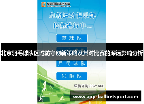北京羽毛球队区域防守创新策略及其对比赛的深远影响分析